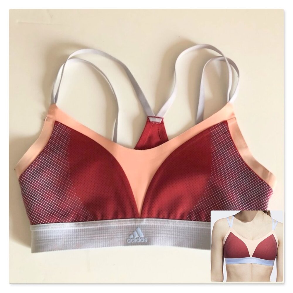 adidas Peach and Maroon Mesh Sports Bra